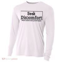 Seek Discomfort Motivational Quote Inspirational Change Cooling Performance Long Sleeve Crew thumb 0