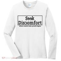 Seek Discomfort Motivational Quote Inspirational Change Women's Long Sleeve Shirt thumb 0