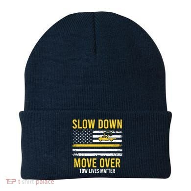 Slow Down Move Over Tow Lives Matter Driver American Flag Beanie