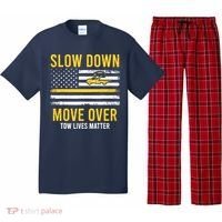 Slow Down Move Over Tow Lives Matter Driver American Flag Pajama Set thumb 0