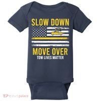 Slow Down Move Over Tow Lives Matter Driver American Flag Baby Bodysuit thumb 0