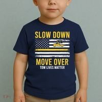 Slow Down Move Over Tow Lives Matter Driver American Flag Toddler T-Shirt thumb 2