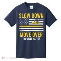 Slow Down Move Over Tow Lives Matter Driver American Flag Kids T-Shirt thumb 0