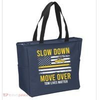 Slow Down Move Over Tow Lives Matter Driver American Flag Tote Bag thumb 2