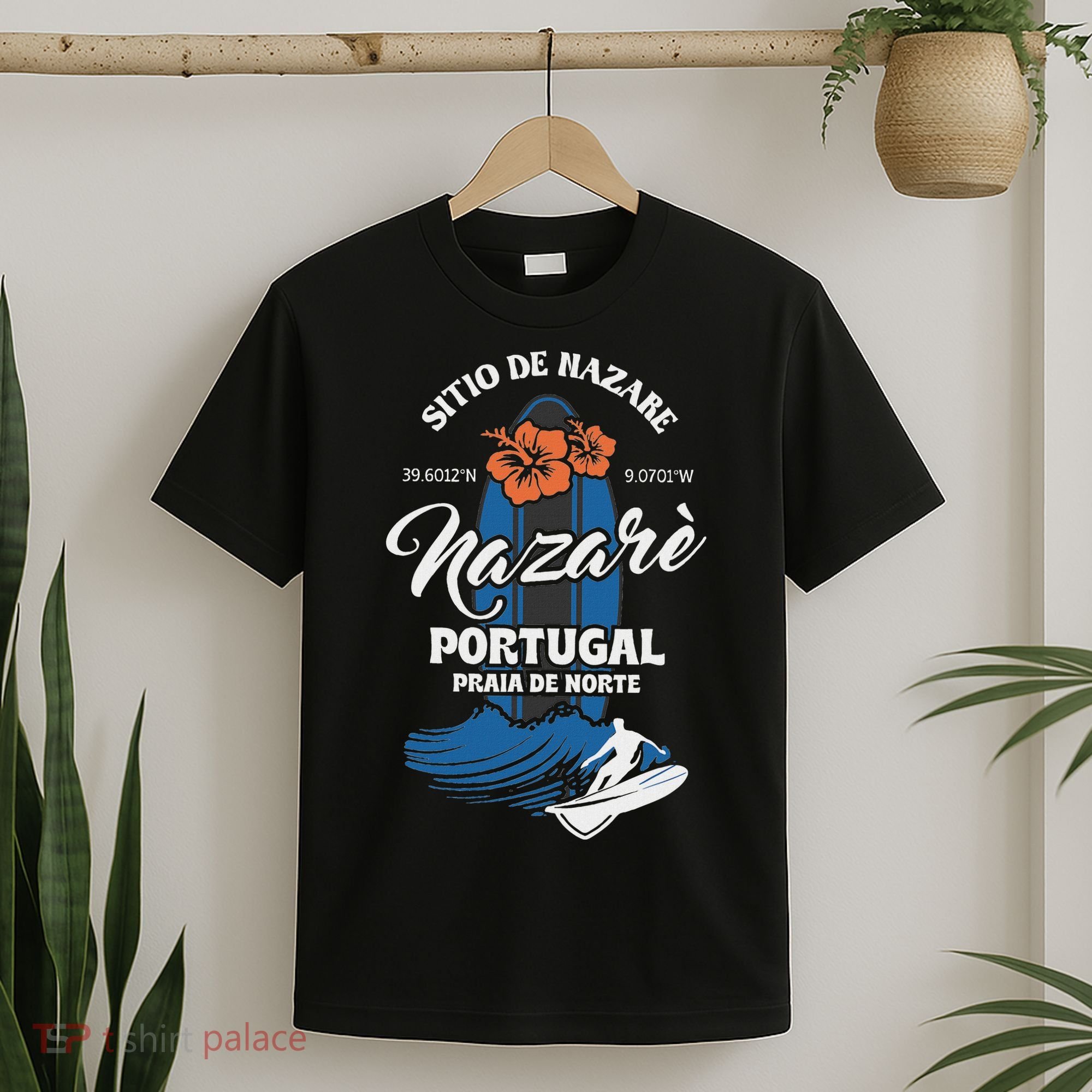Sitio De Nazare Portugal Beach Surfing Souvenir Surfer T-Shirt