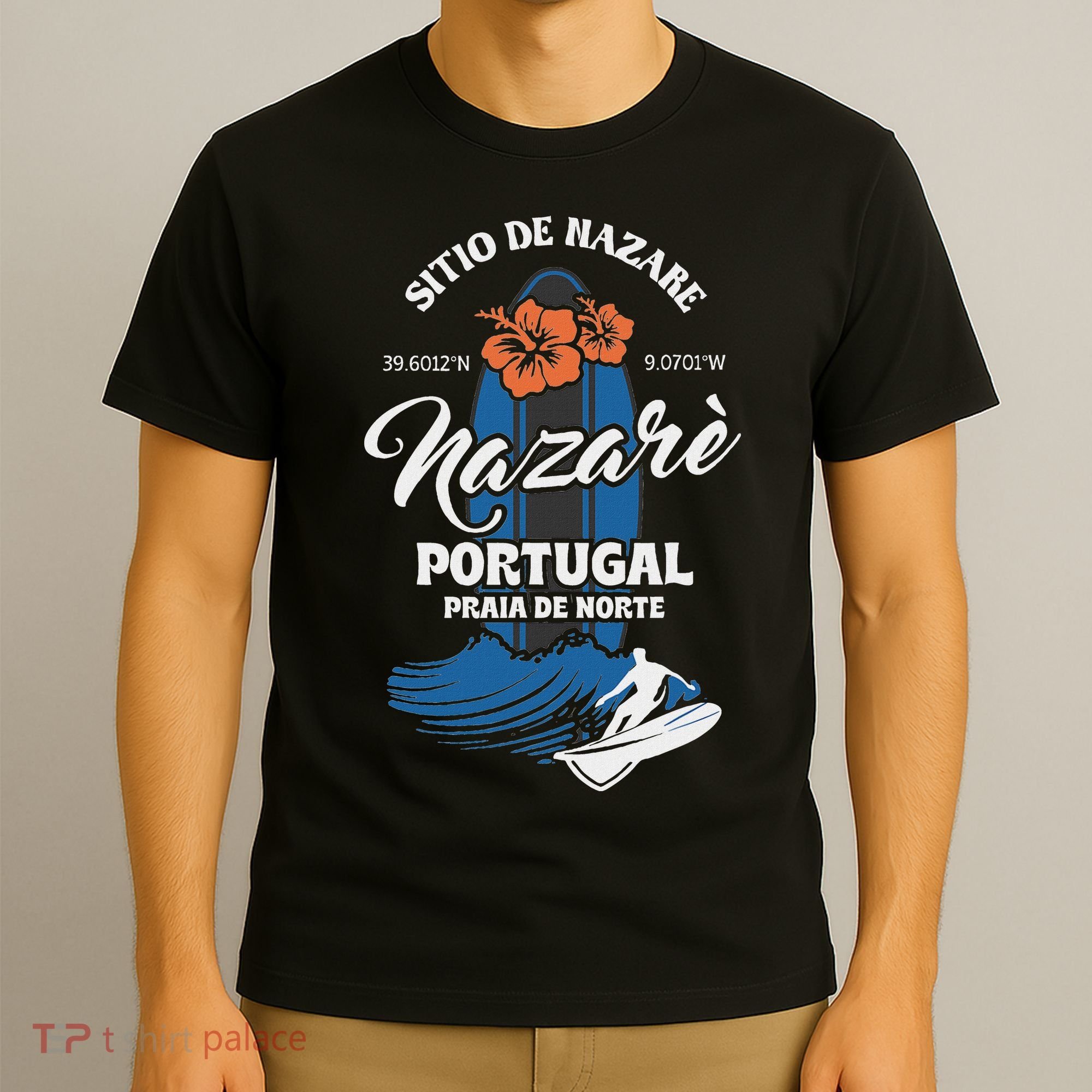 Sitio De Nazare Portugal Beach Surfing Souvenir Surfer T-Shirt
