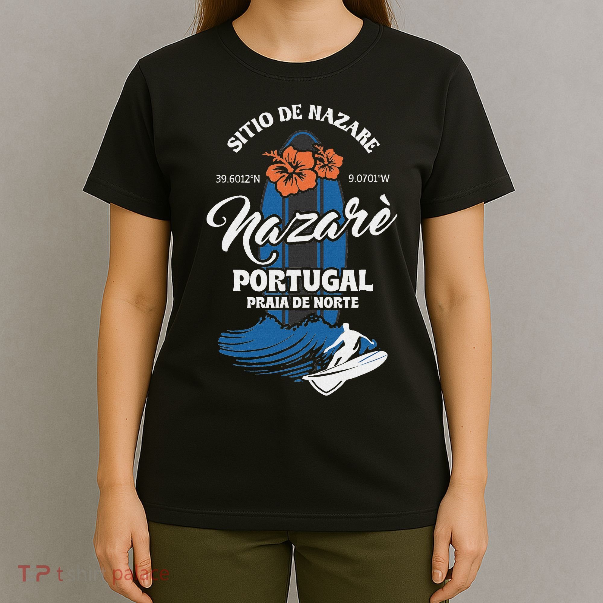 Sitio De Nazare Portugal Beach Surfing Souvenir Surfer T-Shirt