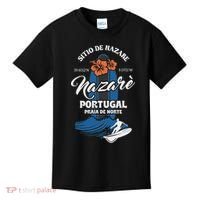 Sitio De Nazare Portugal Beach Surfing Souvenir Surfer Kids T-Shirt thumb 0