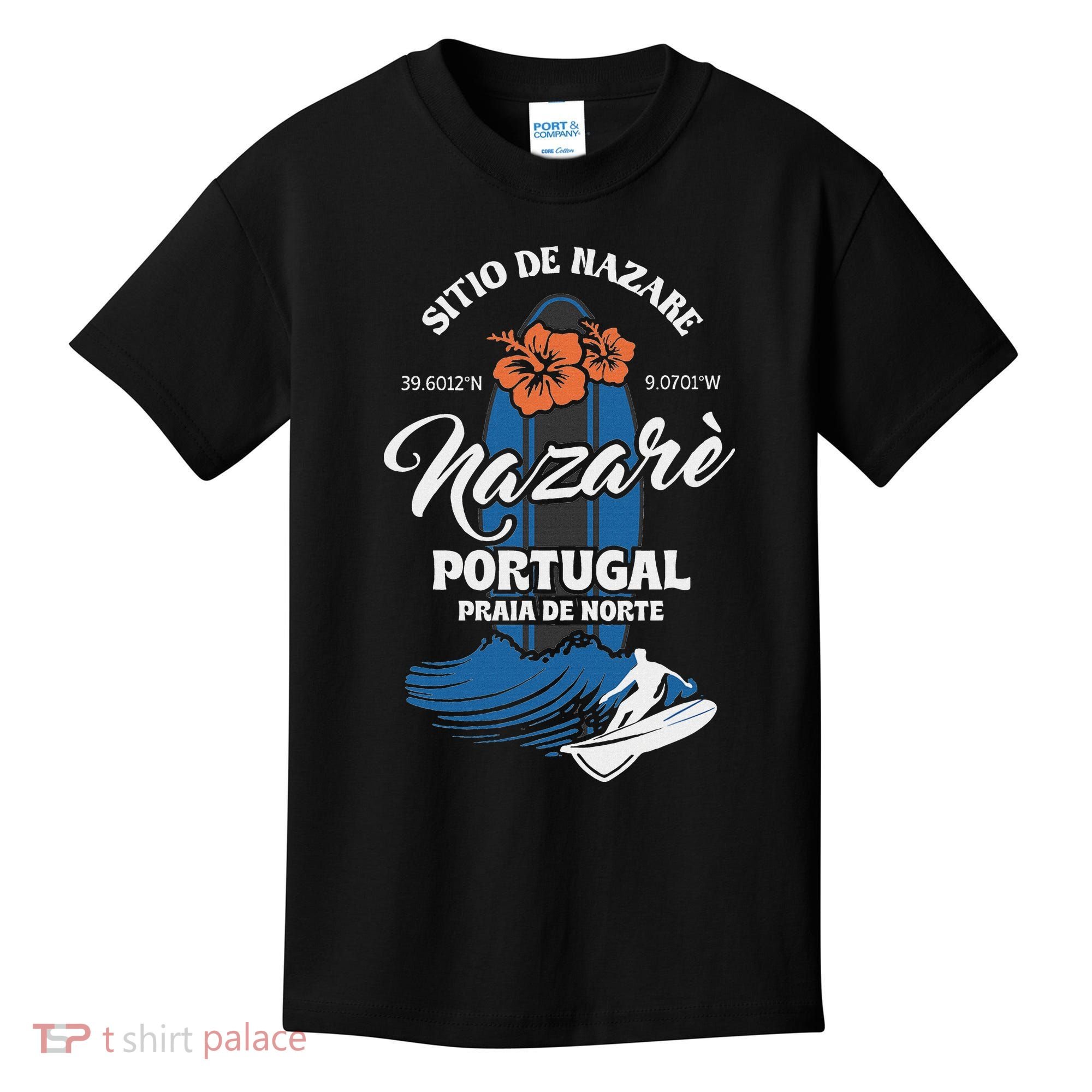 Sitio De Nazare Portugal Beach Surfing Souvenir Surfer Kids T-Shirt