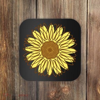 Sunflower Drawing Nature Coaster