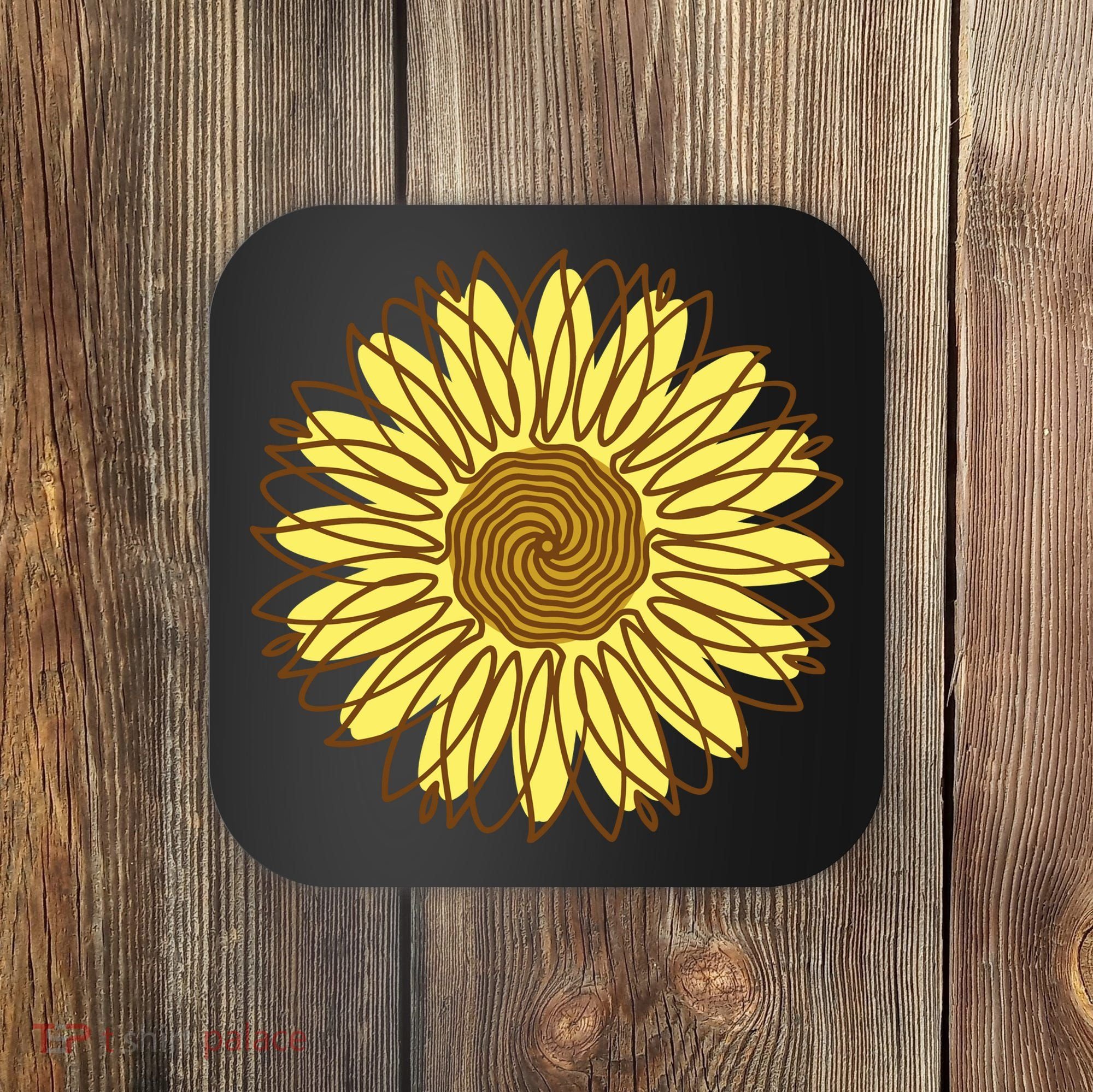 Sunflower Drawing Nature Coaster