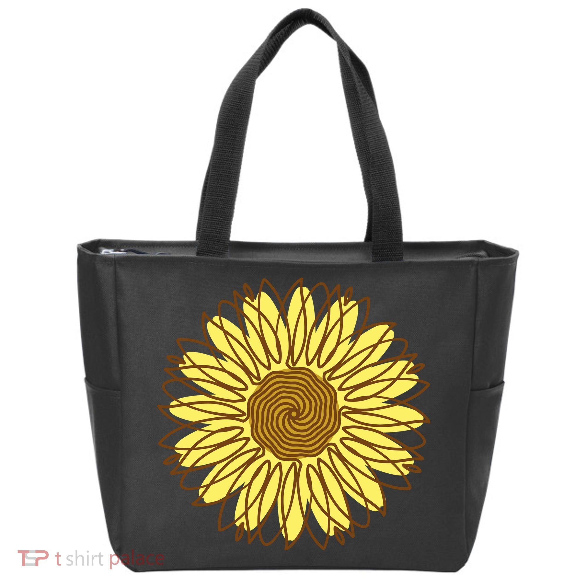 Sunflower Drawing Nature Tote Bag