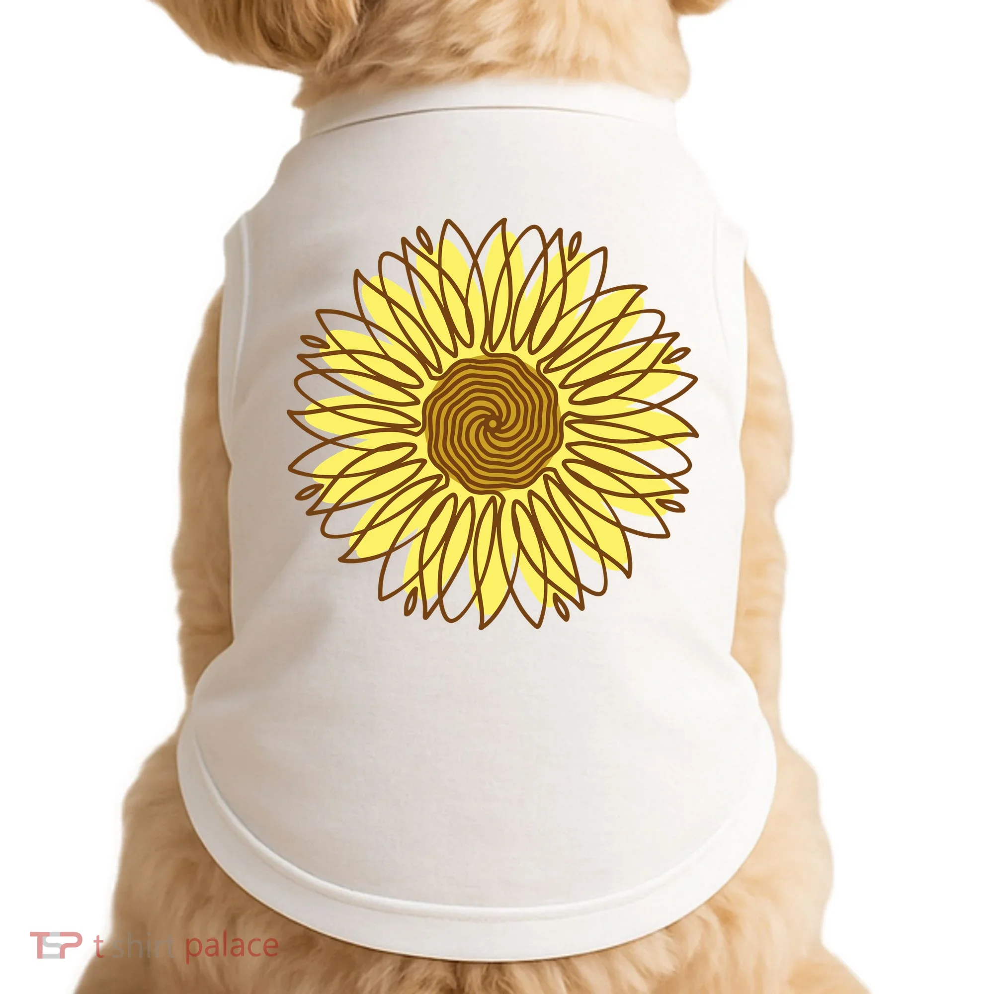 Sunflower Drawing Nature Doggie Tank