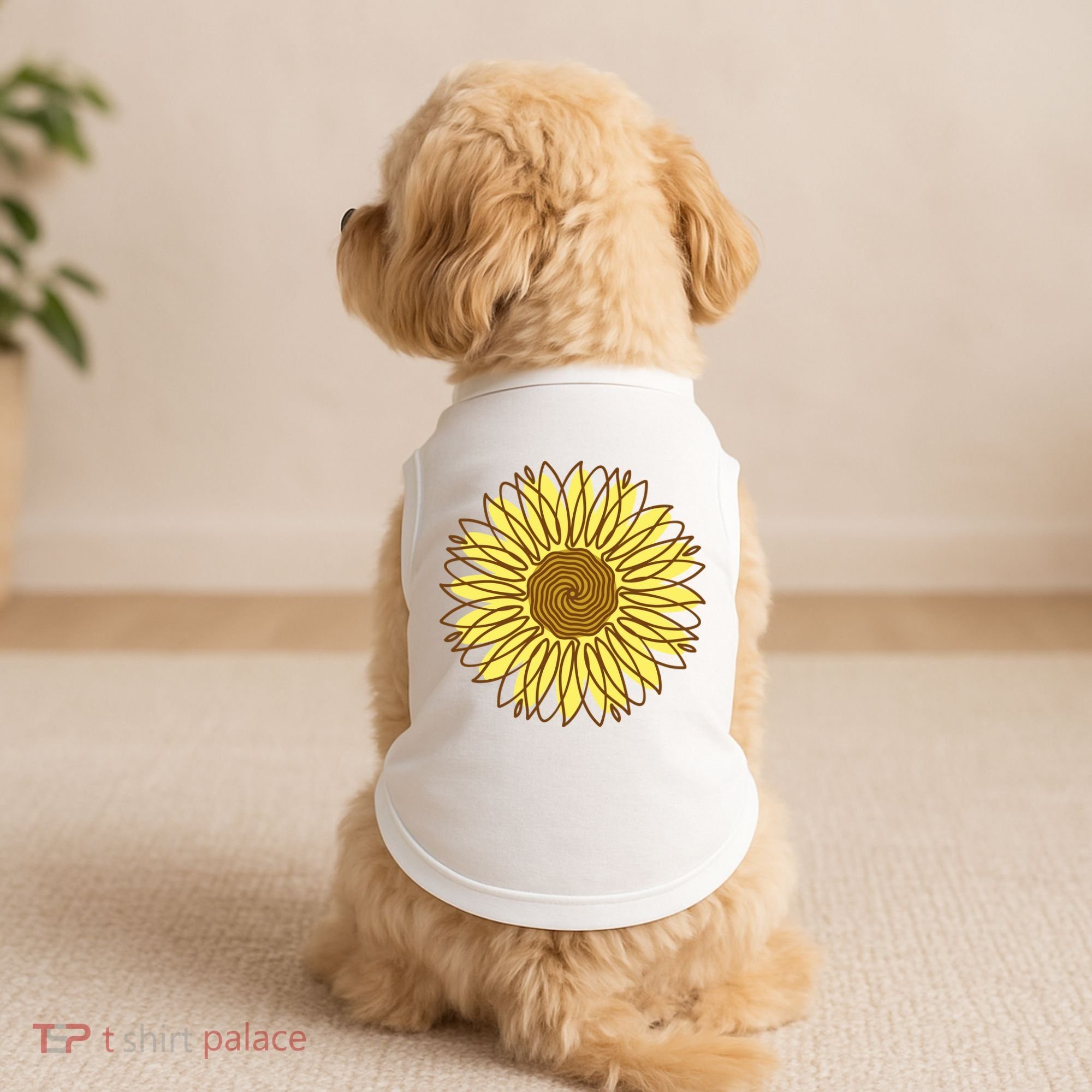 Sunflower Drawing Nature Doggie Tank