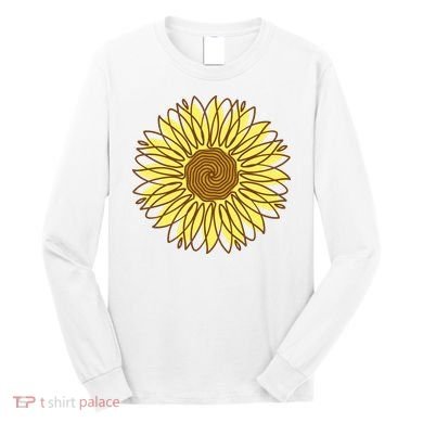 Sunflower Drawing Nature Long Sleeve Shirt