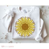 Sunflower Drawing Nature Sweatshirt thumb 2