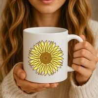 Sunflower Drawing Nature Coffee Mug thumb 3