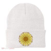 Sunflower Drawing Nature Beanie thumb 0