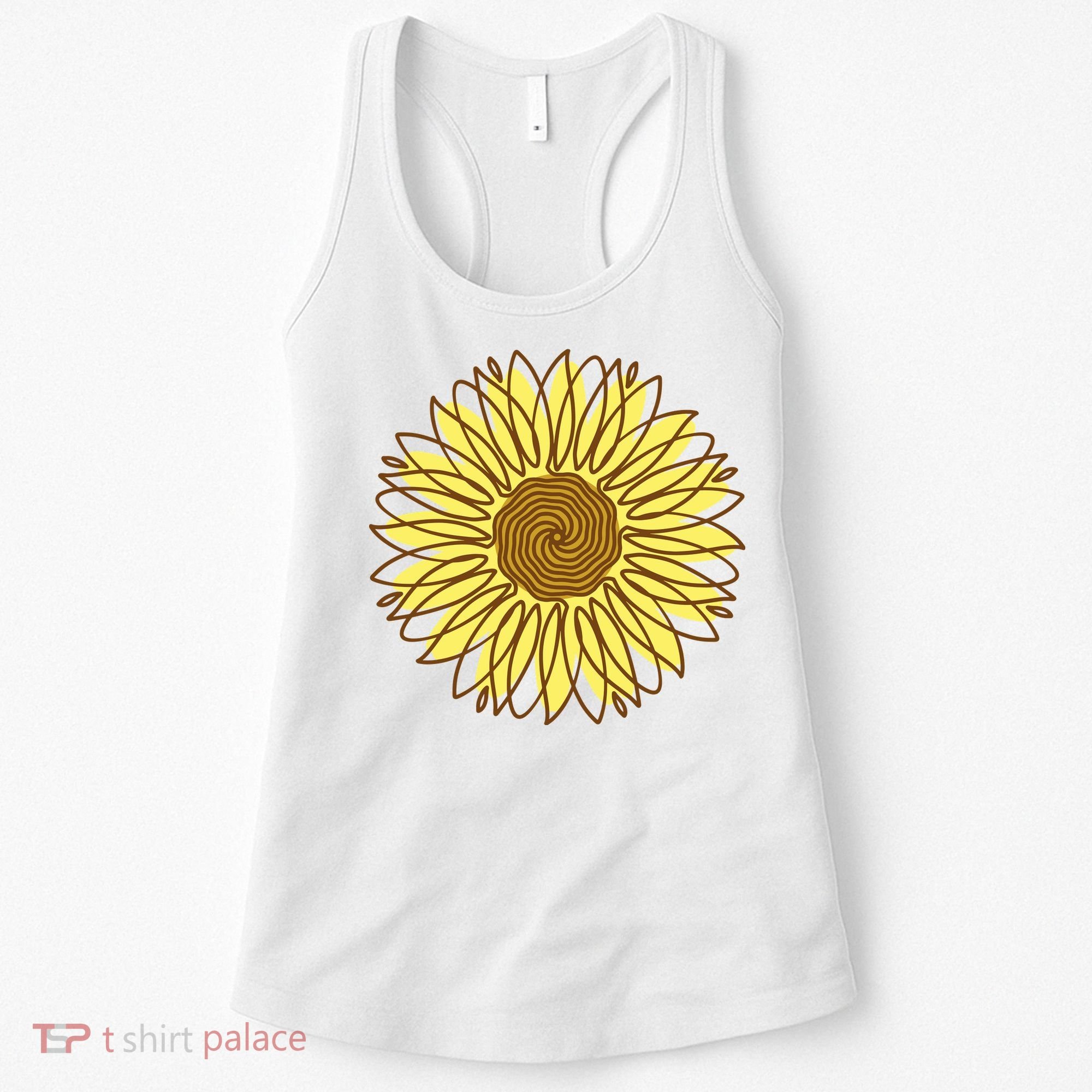 Sunflower Drawing Nature Women's Tank Top