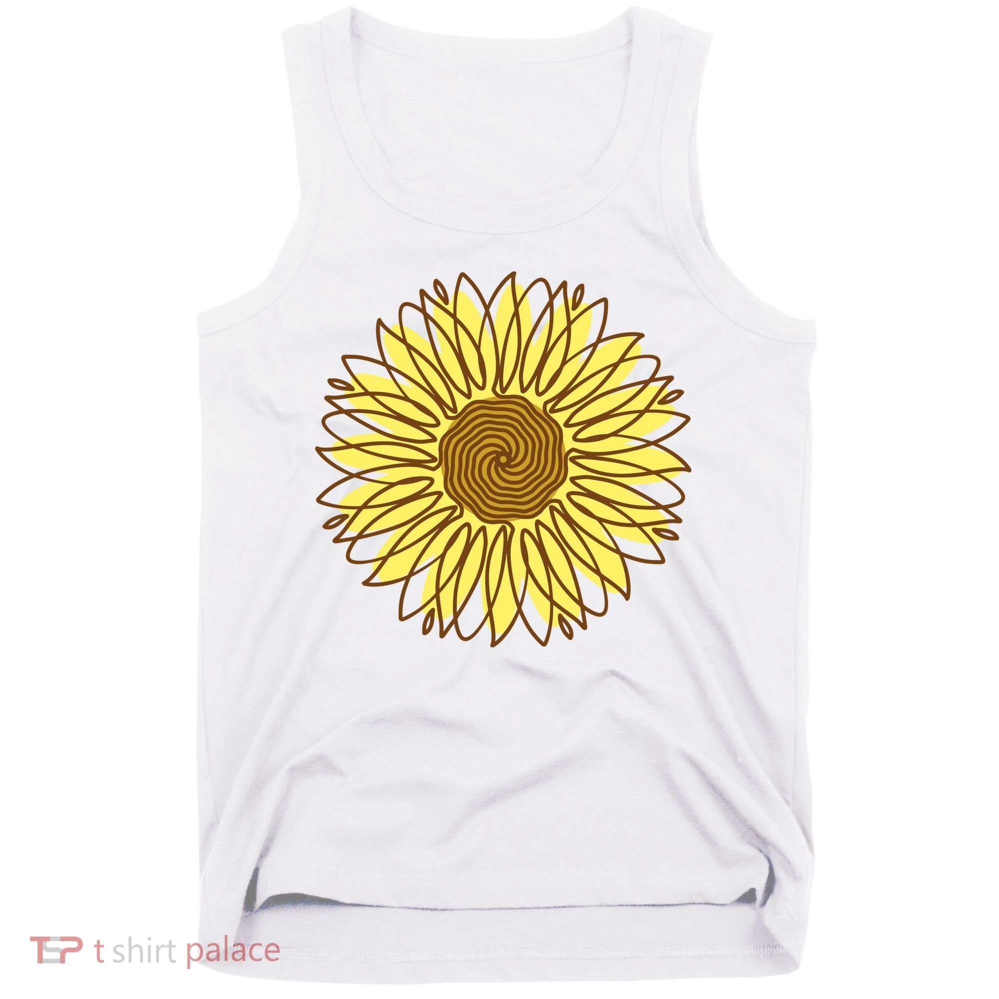 Sunflower Drawing Nature Tank Top