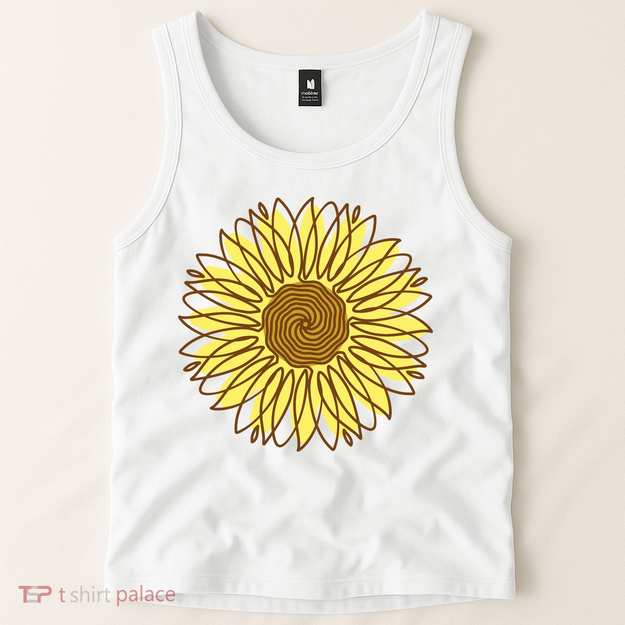Sunflower Drawing Nature Tank Top
