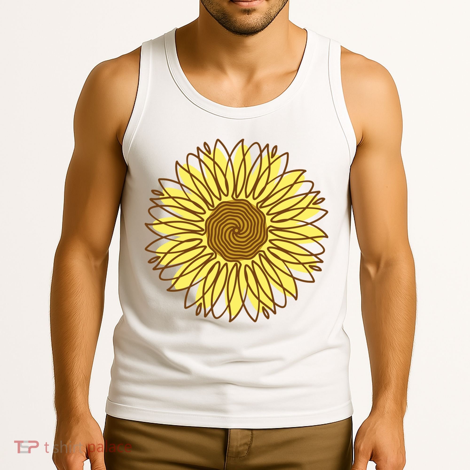 Sunflower Drawing Nature Tank Top