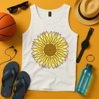 Sunflower Drawing Nature Tank Top thumb 4