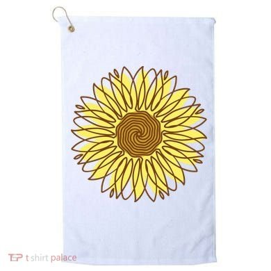 Sunflower Drawing Nature Golf Towel