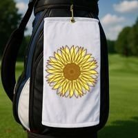 Sunflower Drawing Nature Golf Towel thumb 2