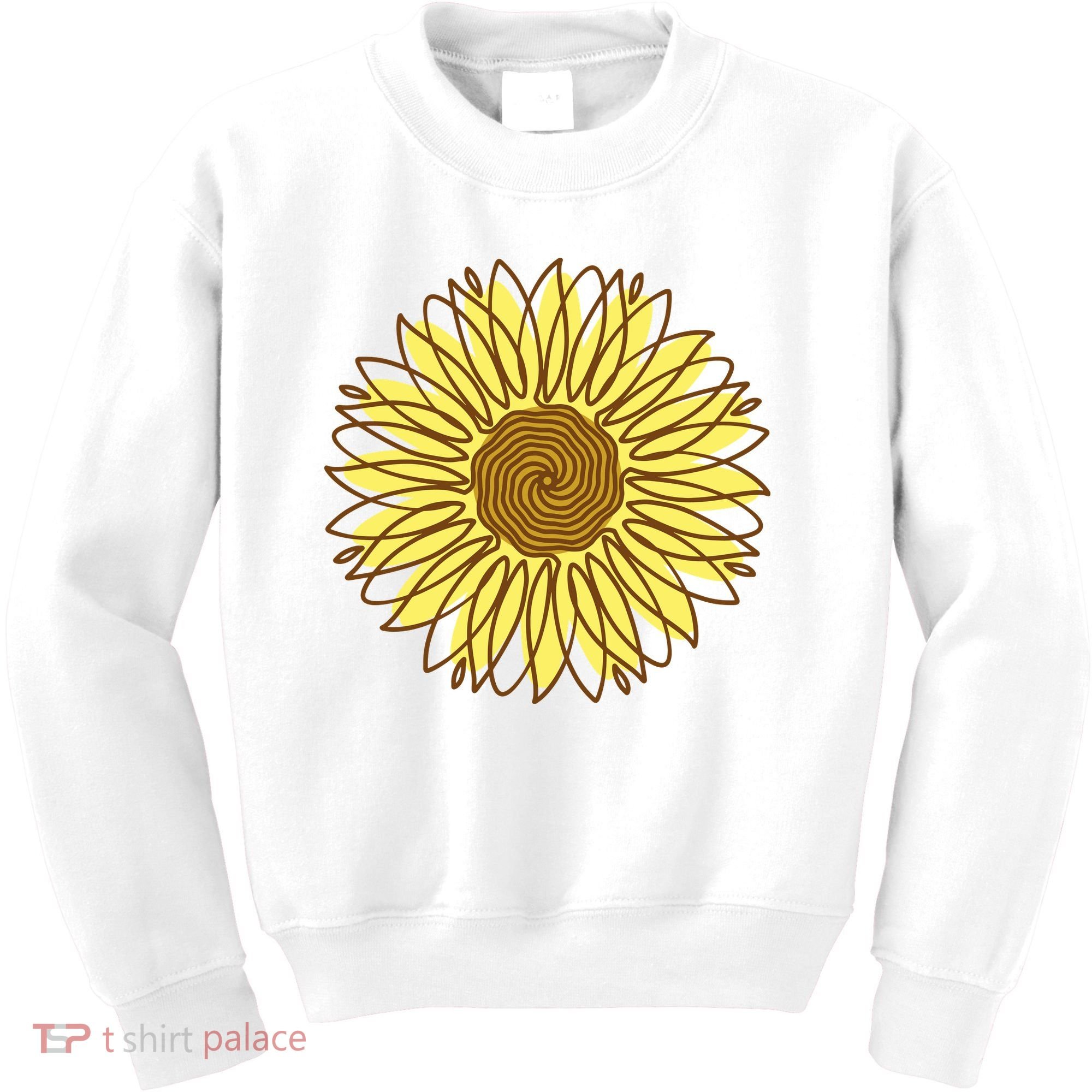 Sunflower Drawing Nature Kids Sweatshirt