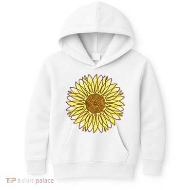 Sunflower Drawing Nature Kids Hoodie