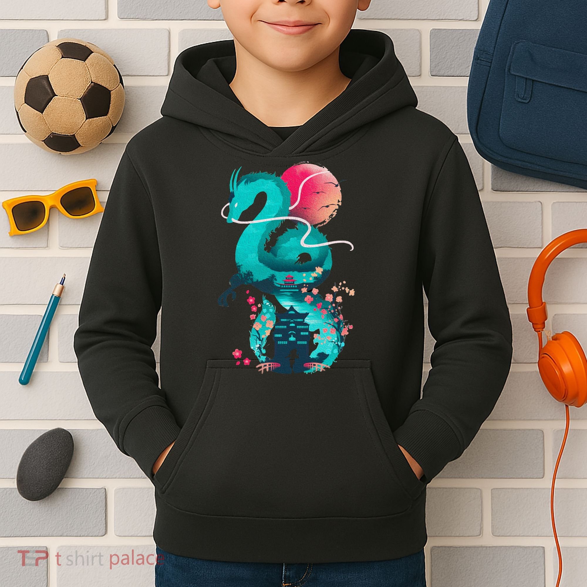 Spirit Dragon Of The River Kids Hoodie