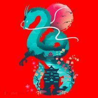 Spirit Dragon Of The River Santa Hat thumb 1
