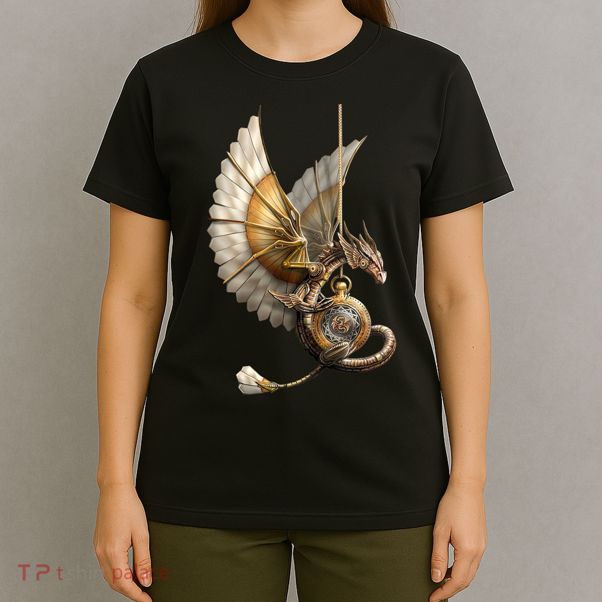 Steampunk Dragon On Watch Vintage T-Shirt