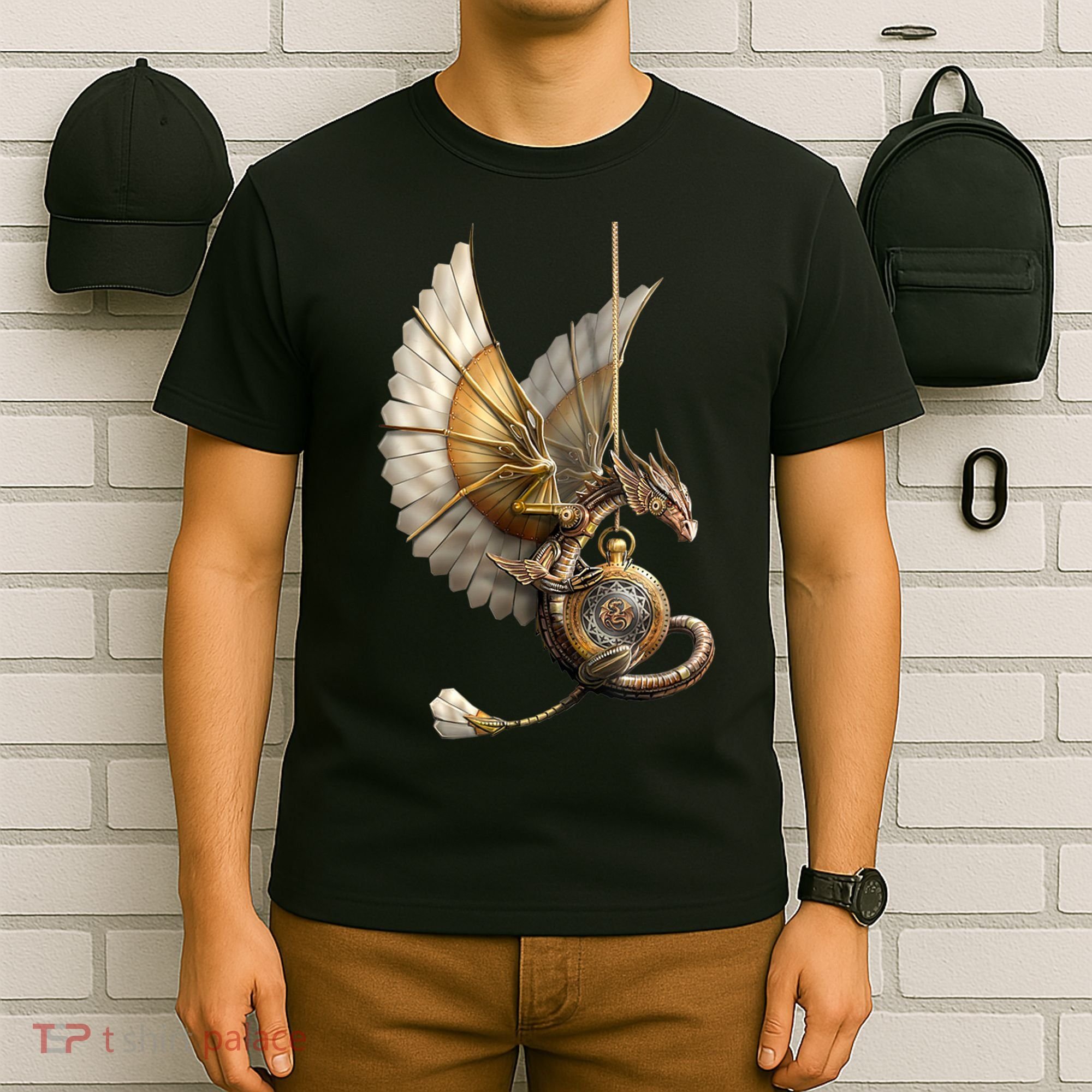 Steampunk Dragon On Watch Vintage T-Shirt