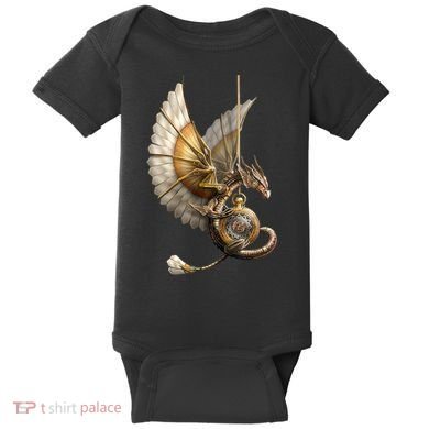 Steampunk Dragon On Watch Vintage Baby Bodysuit