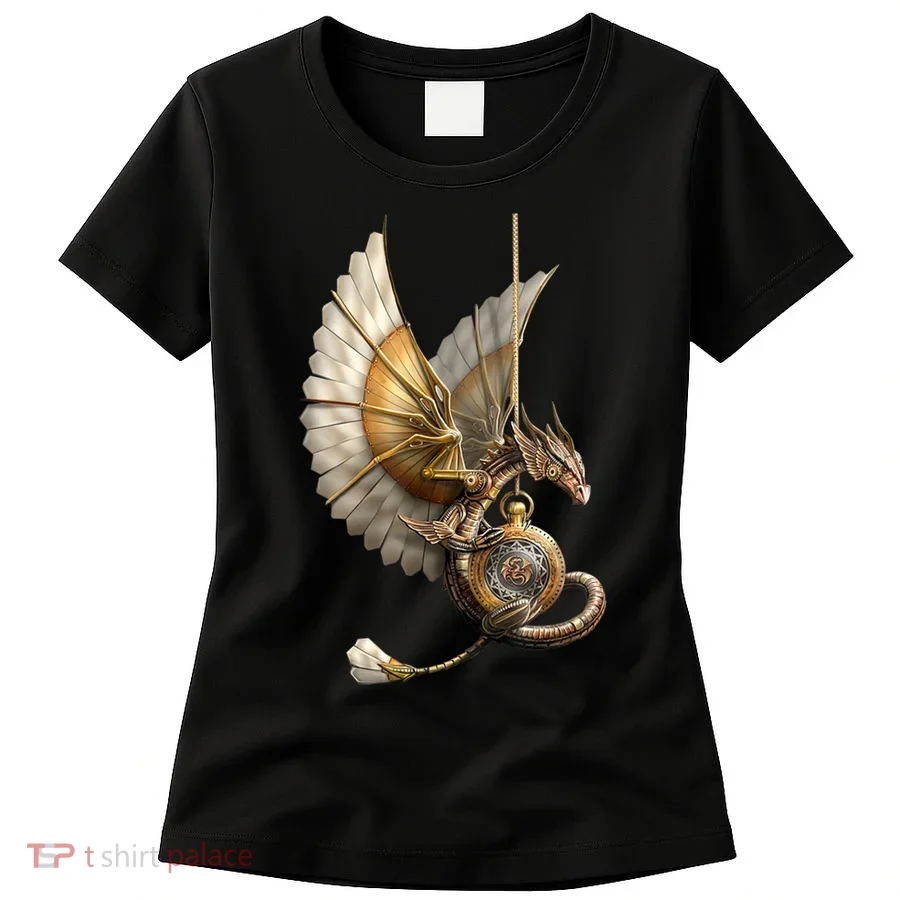 Steampunk Dragon On Watch Vintage Women's T-Shirt