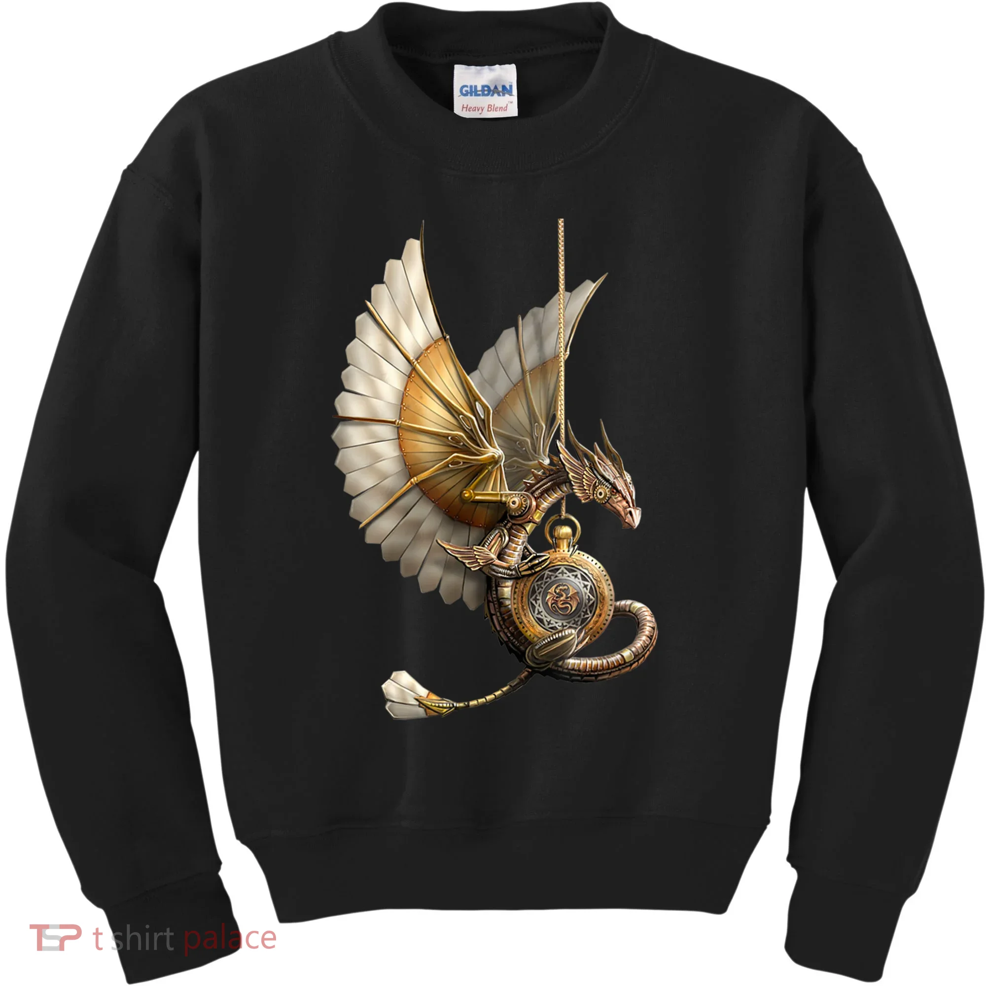 Steampunk Dragon On Watch Vintage Kids Sweatshirt
