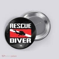Scuba Diving Ocean Diver Rescue Diver Button thumb 0