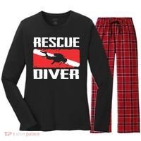 Scuba Diving Ocean Diver Rescue Diver Women's Long Sleeve Flannel Pajama Set  thumb 0