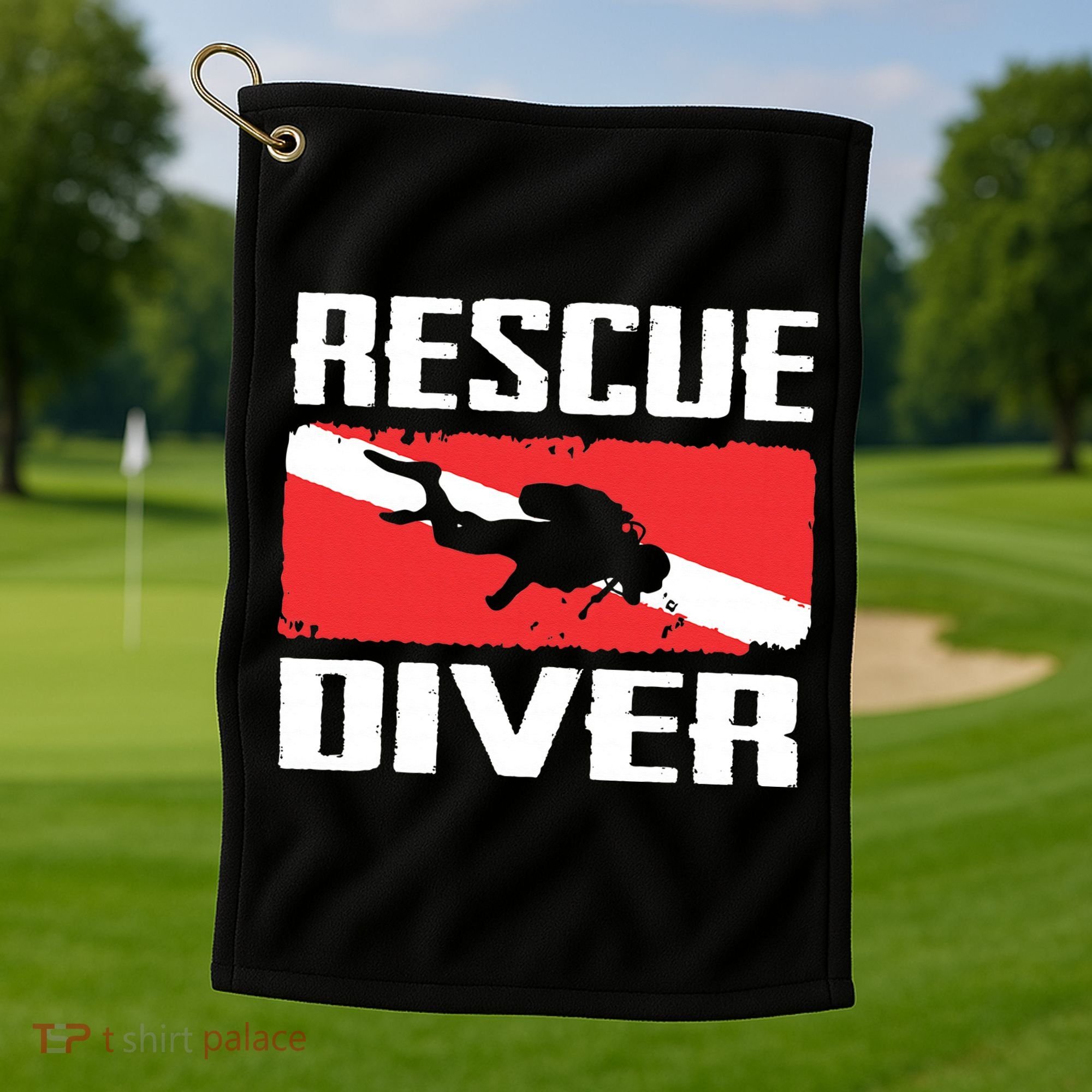 Scuba Diving Ocean Diver Rescue Diver Golf Towel