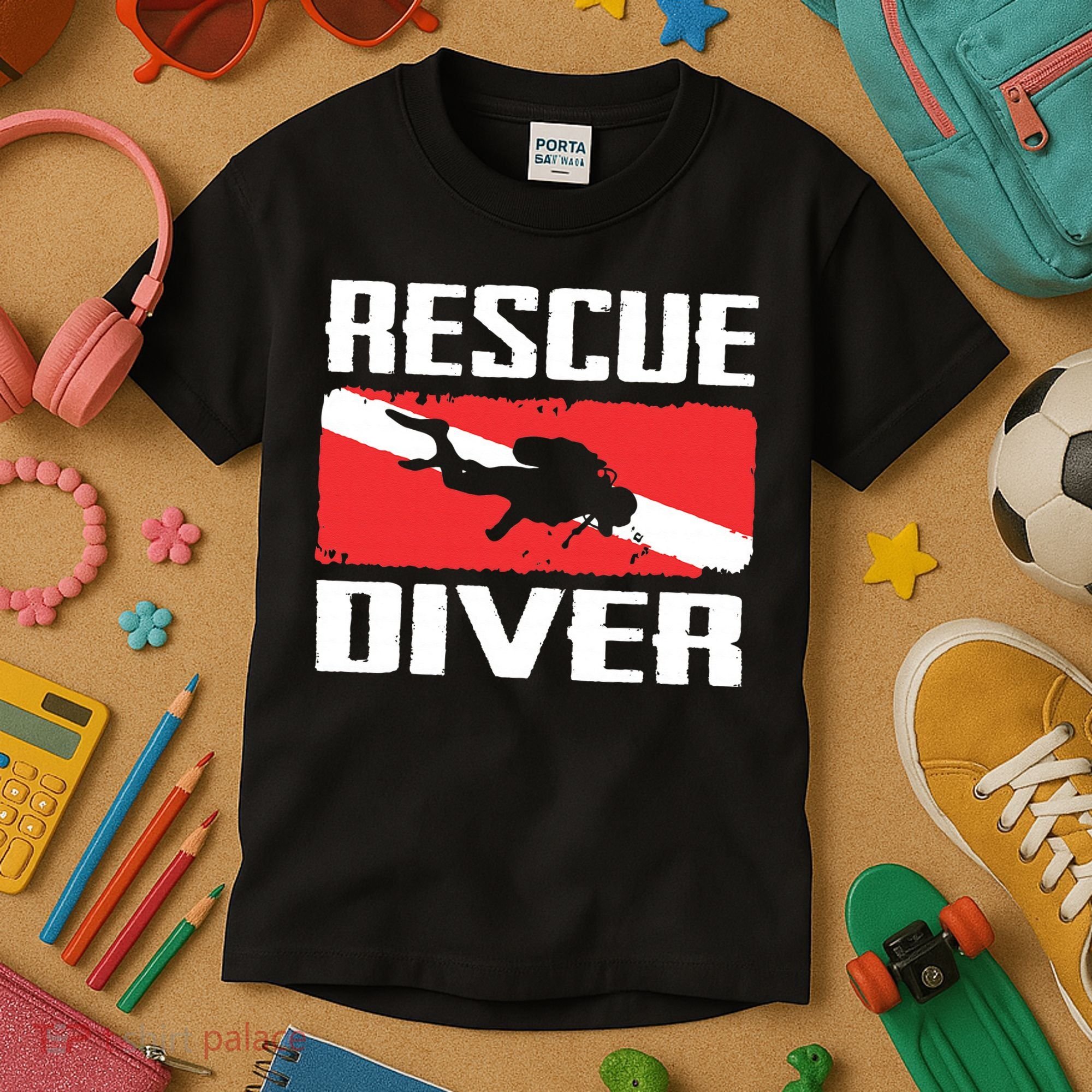 Scuba Diving Ocean Diver Rescue Diver Kids T-Shirt