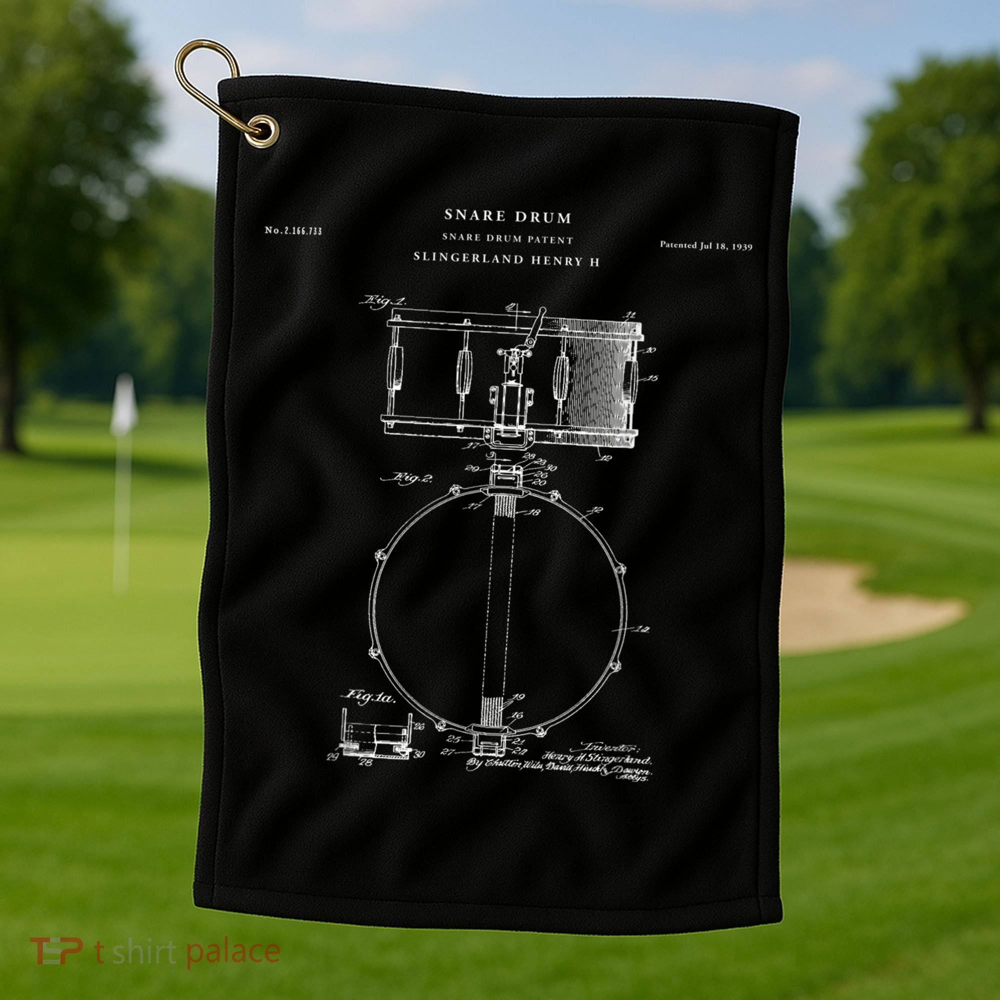 Snare Drum Patent - Drum  Golf Towel