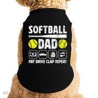 Softball Dad Pay Drive Clap Dad Of A Softball Player Father Cool Gift Doggie Tank thumb 0