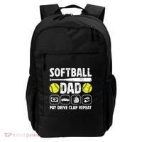 Softball Dad Pay Drive Clap Dad Of A Softball Player Father Cool Gift Backpack thumb 0