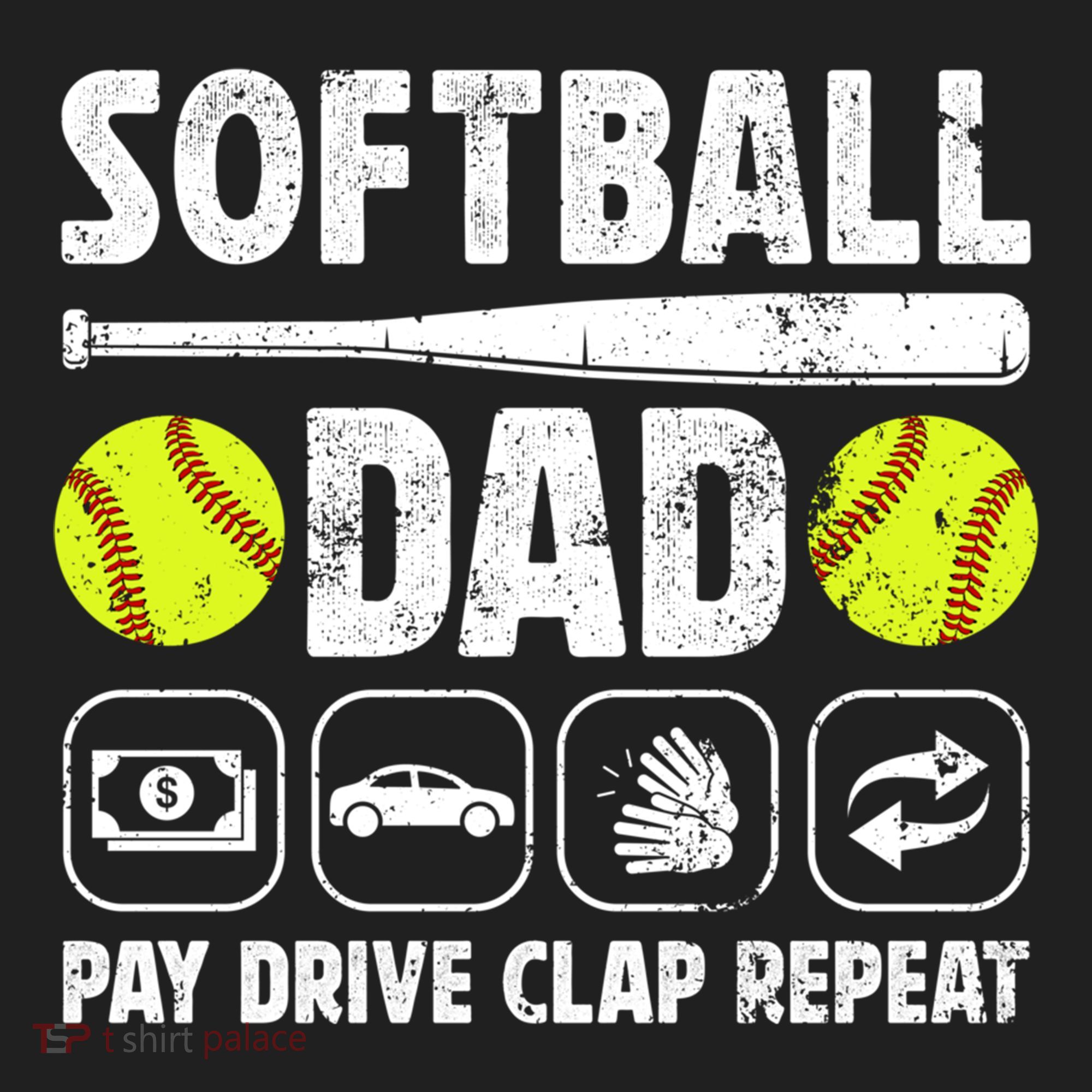 Softball Dad Pay Drive Clap Dad Of A Softball Player Father Cool Gift Golf Towel