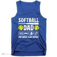 Softball Dad Pay Drive Clap Dad Of A Softball Player Father Cool Gift Tank Top thumb 0