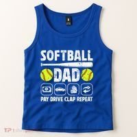 Softball Dad Pay Drive Clap Dad Of A Softball Player Father Cool Gift Tank Top thumb 2