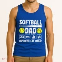Softball Dad Pay Drive Clap Dad Of A Softball Player Father Cool Gift Tank Top thumb 3
