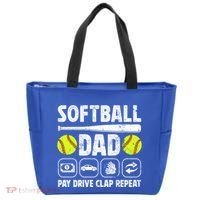 Softball Dad Pay Drive Clap Dad Of A Softball Player Father Cool Gift Tote Bag thumb 0